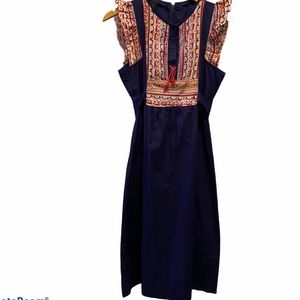 Gledson Blue V Neck Dress Size Waist 32